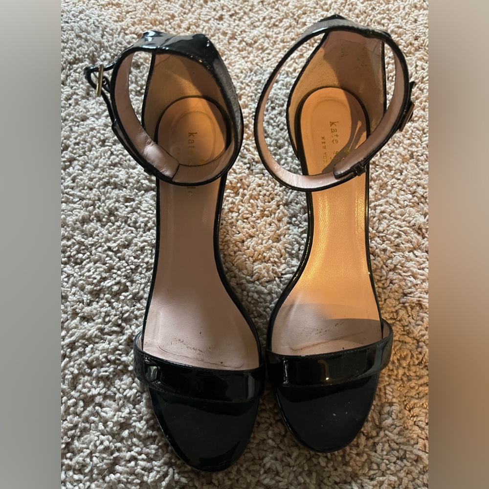 Kate spade Black and White Striped Heel